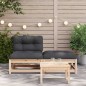 vidaXL Gartensofa ohne Armlehnen mit Kissen und Hocker vidaXL Gartensofa ohne Armlehnen mit Kissen und Hocker