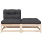 vidaXL Gartensofa ohne Armlehnen mit Kissen und Hocker vidaXL Gartensofa ohne Armlehnen mit Kissen und Hocker