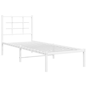 vidaXL Bettgestell mit Kopfteil Metall Weiß 80x200 cm