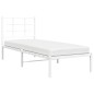 vidaXL Bettgestell mit Kopfteil Metall Weiß 80x200 cm vidaXL Bettgestell mit Kopfteil Metall Weiß 80x200 cm
