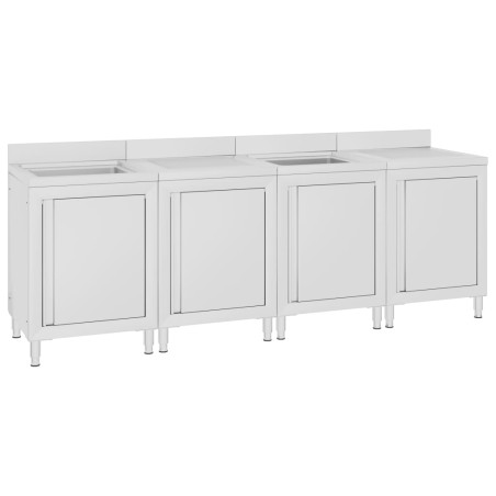 Gastro-Spülenunterschrank 240x60x96 cm Edelstahl