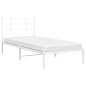 vidaXL Bettgestell mit Kopfteil Metall Weiß 90x200 cm vidaXL Bettgestell mit Kopfteil Metall Weiß 90x200 cm
