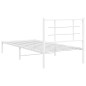 vidaXL Bettgestell mit Kopfteil Metall Weiß 90x200 cm vidaXL Bettgestell mit Kopfteil Metall Weiß 90x200 cm
