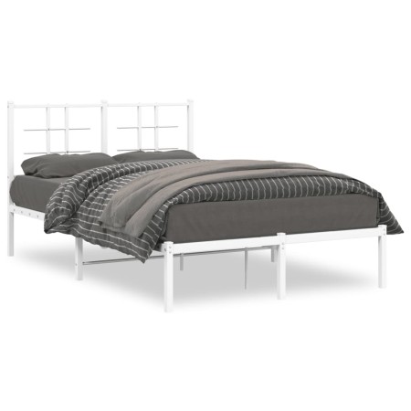 vidaXL Bettgestell mit Kopfteil Metall Weiß 120x200 cm