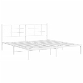 vidaXL Bettgestell mit Kopfteil Metall Weiß 183x213 cm