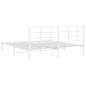 vidaXL Bettgestell mit Kopfteil Metall Weiß 183x213 cm vidaXL Bettgestell mit Kopfteil Metall Weiß 183x213 cm