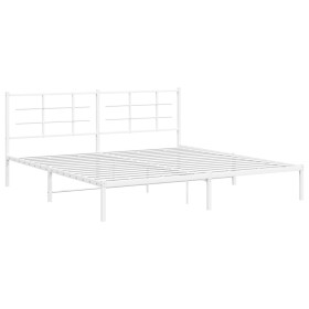 vidaXL Bettgestell mit Kopfteil Metall Weiß 200x200 cm
