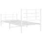 vidaXL Bettgestell mit Kopf- und Fußteil Metall Weiß 90x190 cm vidaXL Bettgestell mit Kopf- und Fußteil Metall Weiß 90x190 cm