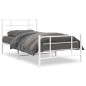 vidaXL Bettgestell mit Kopf- und Fußteil Metall Weiß 100x190 cm vidaXL Bettgestell mit Kopf- und Fußteil Metall Weiß 100x190 cm