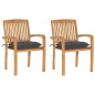 vidaXL Gartenstühle 2 Stk. mit Anthrazit Kissen Massivholz Teak vidaXL Gartenstühle 2 Stk. mit Anthrazit Kissen Massivholz Teak