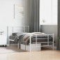 vidaXL Bettgestell mit Kopf- und Fußteil Metall Weiß 100x190 cm vidaXL Bettgestell mit Kopf- und Fußteil Metall Weiß 100x190 cm