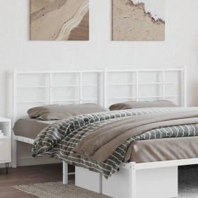 vidaXL Kopfteil Metall Weiß 200 cm