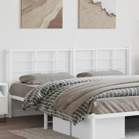 vidaXL Kopfteil Metall Weiß 200 cm