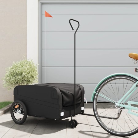 vidaXL Fahrradanhänger Schwarz 45 kg Eisen