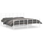 vidaXL Bettgestell mit Kopf- und Fußteil Metall Weiß 193x203 cm vidaXL Bettgestell mit Kopf- und Fußteil Metall Weiß 193x203 cm