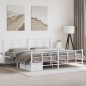 vidaXL Bettgestell mit Kopf- und Fußteil Metall Weiß 193x203 cm vidaXL Bettgestell mit Kopf- und Fußteil Metall Weiß 193x203 cm