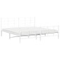 vidaXL Bettgestell mit Kopf- und Fußteil Metall Weiß 193x203 cm vidaXL Bettgestell mit Kopf- und Fußteil Metall Weiß 193x203 cm