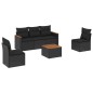vidaXL 6-tlg. Garten-Sofagarnitur mit Kissen Schwarz Poly Rattan vidaXL 6-tlg. Garten-Sofagarnitur mit Kissen Schwarz Poly Rattan