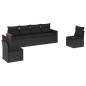 vidaXL 6-tlg. Garten-Sofagarnitur mit Kissen Schwarz Poly Rattan vidaXL 6-tlg. Garten-Sofagarnitur mit Kissen Schwarz Poly Rattan