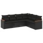 vidaXL 6-tlg. Garten-Sofagarnitur mit Kissen Schwarz Poly Rattan vidaXL 6-tlg. Garten-Sofagarnitur mit Kissen Schwarz Poly Rattan