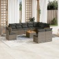 vidaXL 11-tlg. Garten-Sofagarnitur mit Kissen Grau Poly Rattan vidaXL 11-tlg. Garten-Sofagarnitur mit Kissen Grau Poly Rattan