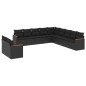 vidaXL 11-tlg. Garten-Sofagarnitur mit Kissen Schwarz Poly Rattan vidaXL 11-tlg. Garten-Sofagarnitur mit Kissen Schwarz Poly Rattan