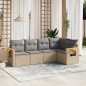 vidaXL 5-tlg. Garten-Sofagarnitur mit Kissen Beige Poly Rattan vidaXL 5-tlg. Garten-Sofagarnitur mit Kissen Beige Poly Rattan