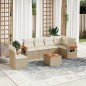 vidaXL 7-tlg. Garten-Sofagarnitur mit Kissen Beige Poly Rattan vidaXL 7-tlg. Garten-Sofagarnitur mit Kissen Beige Poly Rattan