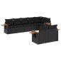 vidaXL 8-tlg. Garten-Sofagarnitur mit Kissen Schwarz Poly Rattan vidaXL 8-tlg. Garten-Sofagarnitur mit Kissen Schwarz Poly Rattan