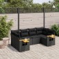 vidaXL 6-tlg. Garten-Sofagarnitur mit Kissen Schwarz Poly Rattan vidaXL 6-tlg. Garten-Sofagarnitur mit Kissen Schwarz Poly Rattan