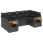 vidaXL 6-tlg. Garten-Sofagarnitur mit Kissen Schwarz Poly Rattan vidaXL 6-tlg. Garten-Sofagarnitur mit Kissen Schwarz Poly Rattan