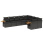 vidaXL 9-tlg. Garten-Sofagarnitur mit Kissen Schwarz Poly Rattan vidaXL 9-tlg. Garten-Sofagarnitur mit Kissen Schwarz Poly Rattan