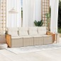 vidaXL 4-tlg. Garten-Sofagarnitur mit Kissen Beige Poly Rattan vidaXL 4-tlg. Garten-Sofagarnitur mit Kissen Beige Poly Rattan