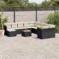 vidaXL 12-tlg. Garten-Sofagarnitur mit Kissen Schwarz Poly Rattan vidaXL 12-tlg. Garten-Sofagarnitur mit Kissen Schwarz Poly Rattan