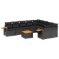 vidaXL 10-tlg. Garten-Sofagarnitur mit Kissen Schwarz Poly Rattan vidaXL 10-tlg. Garten-Sofagarnitur mit Kissen Schwarz Poly Rattan