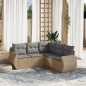 vidaXL 5-tlg. Garten-Sofagarnitur mit Kissen Beige Poly Rattan vidaXL 5-tlg. Garten-Sofagarnitur mit Kissen Beige Poly Rattan