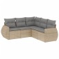 vidaXL 5-tlg. Garten-Sofagarnitur mit Kissen Beige Poly Rattan vidaXL 5-tlg. Garten-Sofagarnitur mit Kissen Beige Poly Rattan