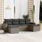 vidaXL 6-tlg. Garten-Sofagarnitur mit Kissen Grau Poly Rattan vidaXL 6-tlg. Garten-Sofagarnitur mit Kissen Grau Poly Rattan