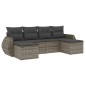 vidaXL 6-tlg. Garten-Sofagarnitur mit Kissen Grau Poly Rattan vidaXL 6-tlg. Garten-Sofagarnitur mit Kissen Grau Poly Rattan