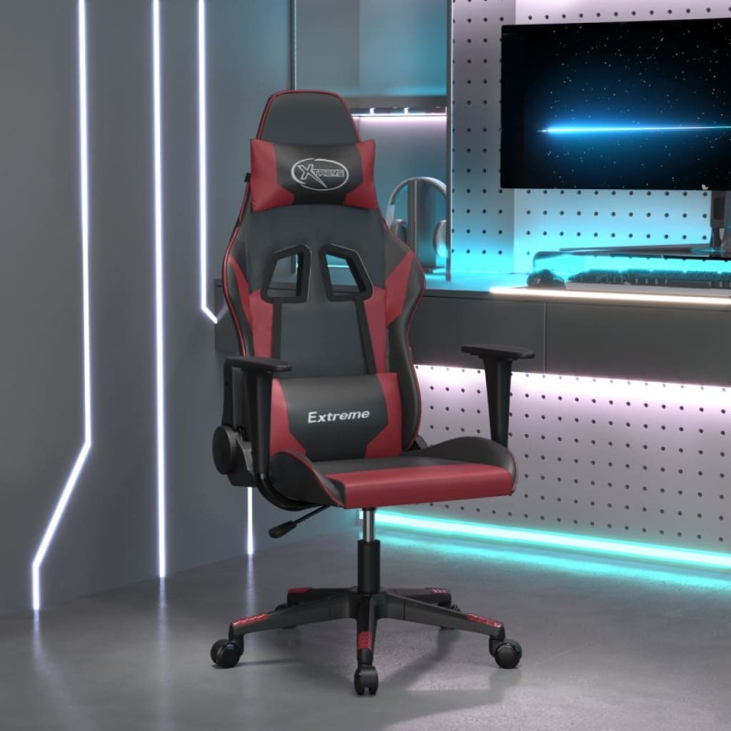 vidaXL Gaming-Stuhl Schwarz und Weinrot Kunstleder vidaXL Gaming-Stuhl Schwarz und Weinrot Kunstleder