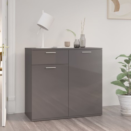 vidaXL Sideboard Hochglanz-Grau 80x36x75 cm Holzwerkstoff