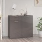 vidaXL Sideboard Hochglanz-Grau 80x36x75 cm Holzwerkstoff vidaXL Sideboard Hochglanz-Grau 80x36x75 cm Holzwerkstoff