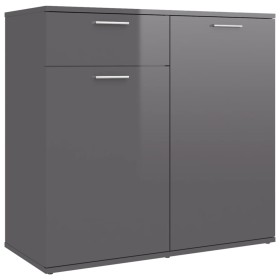 vidaXL Sideboard Hochglanz-Grau 80x36x75 cm Holzwerkstoff