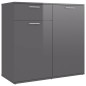 vidaXL Sideboard Hochglanz-Grau 80x36x75 cm Holzwerkstoff vidaXL Sideboard Hochglanz-Grau 80x36x75 cm Holzwerkstoff