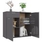 vidaXL Sideboard Hochglanz-Grau 80x36x75 cm Holzwerkstoff vidaXL Sideboard Hochglanz-Grau 80x36x75 cm Holzwerkstoff