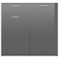 vidaXL Sideboard Hochglanz-Grau 80x36x75 cm Holzwerkstoff vidaXL Sideboard Hochglanz-Grau 80x36x75 cm Holzwerkstoff