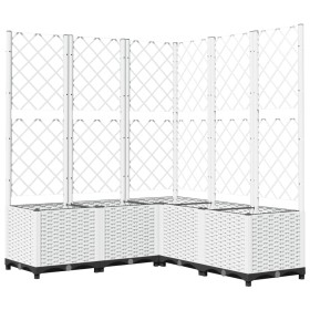 vidaXL Pflanzkübel mit Rankgitter Weiß 120x120x136 cm PP