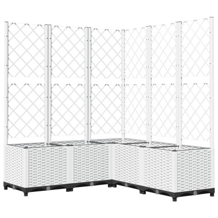 vidaXL Pflanzkübel mit Rankgitter Weiß 120x120x136 cm PP