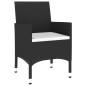 5-tlg. Garten-Essgruppe Poly Rattan und Hartglas Schwarz 5-tlg. Garten-Essgruppe Poly Rattan und Hartglas Schwarz