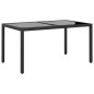 5-tlg. Garten-Essgruppe Poly Rattan und Hartglas Schwarz 5-tlg. Garten-Essgruppe Poly Rattan und Hartglas Schwarz